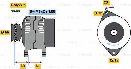 BOSCH 0 986 080 280 - Генератор vvparts.bg