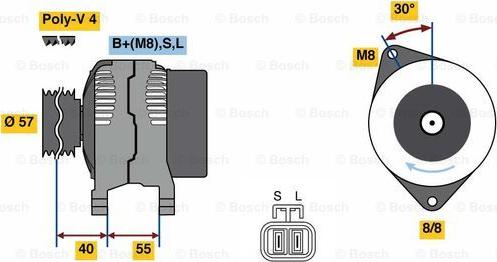 BOSCH 0 986 080 790 - Генератор vvparts.bg