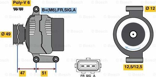 BOSCH 0 986 080 750 - Генератор vvparts.bg