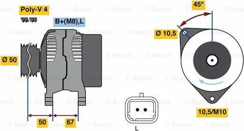 BOSCH 0 986 080 720 - Генератор vvparts.bg