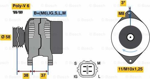 BOSCH 0 986 080 770 - Генератор vvparts.bg