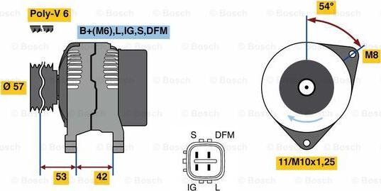 BOSCH 0 986 081 430 - Генератор vvparts.bg