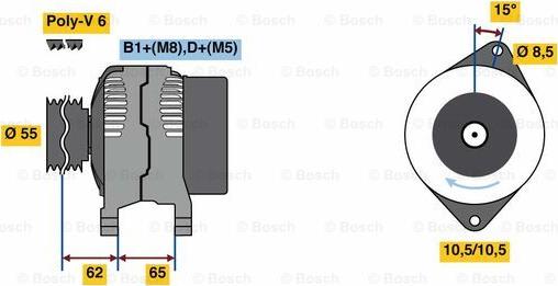 BOSCH 0 986 081 420 - Генератор vvparts.bg