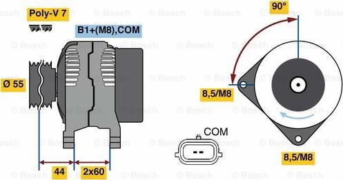 BOSCH 0 986 081 080 - Генератор vvparts.bg