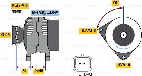 BOSCH 0 986 081 020 - Генератор vvparts.bg