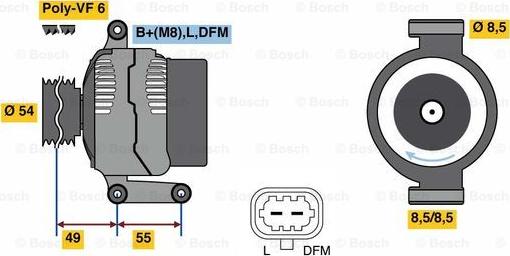 BOSCH 0 986 081 070 - Генератор vvparts.bg