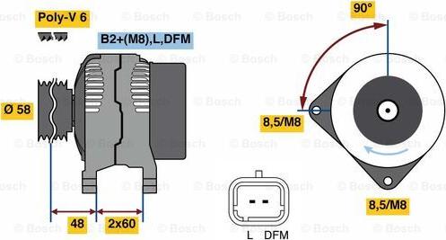 BOSCH 0 986 081 110 - Генератор vvparts.bg