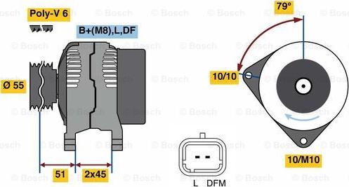 BOSCH 0 986 081 350 - Генератор vvparts.bg