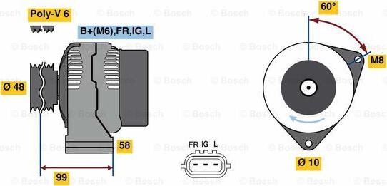 BOSCH 0 986 081 290 - Генератор vvparts.bg