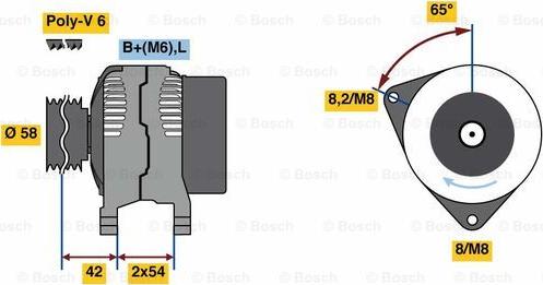 BOSCH 0 986 081 260 - Генератор vvparts.bg