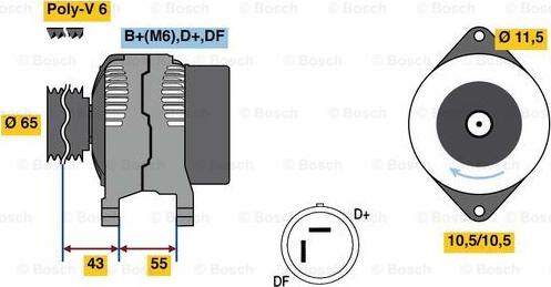 BOSCH 0 986 081 280 - Генератор vvparts.bg