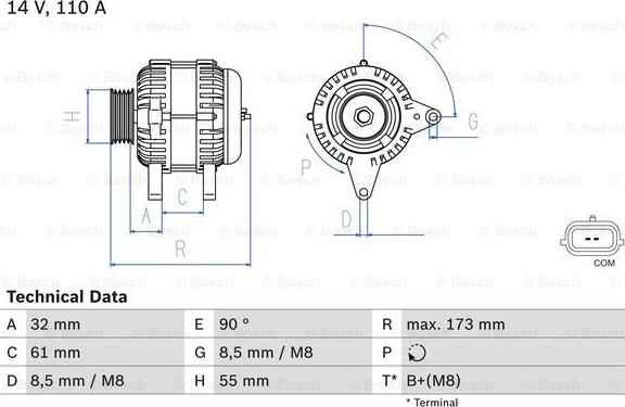 BOSCH 0 986 083 980 - Генератор vvparts.bg