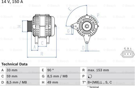 BOSCH 0 986 083 540 - Генератор vvparts.bg