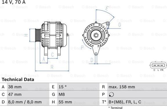 BOSCH 0 986 083 510 - Генератор vvparts.bg