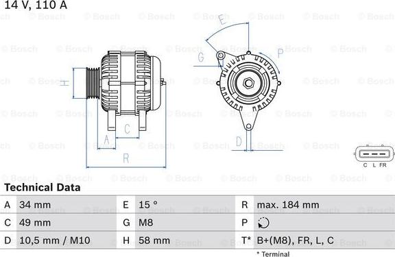 BOSCH 0 986 083 640 - Генератор vvparts.bg