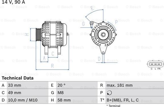 BOSCH 0 986 083 650 - Генератор vvparts.bg