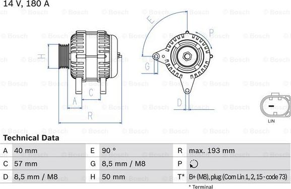 BOSCH 0 986 083 850 - Генератор vvparts.bg