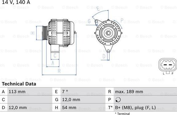 BOSCH 0 986 083 820 - Генератор vvparts.bg