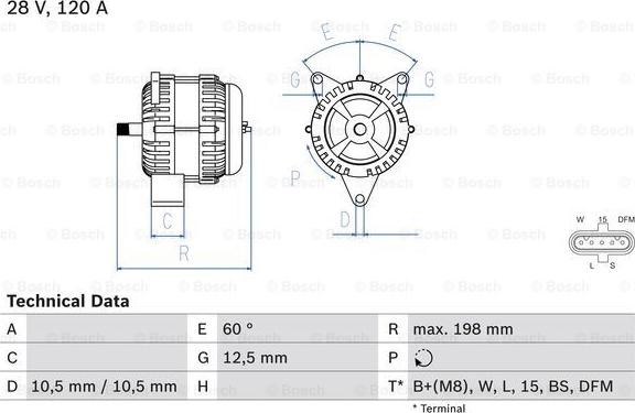 BOSCH 0 986 082 930 - Генератор vvparts.bg