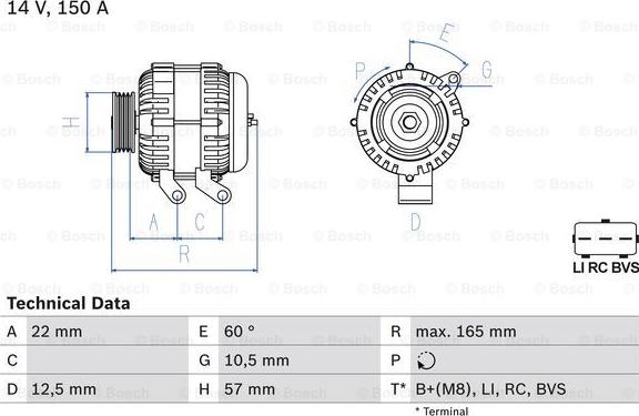 BOSCH 0 986 082 400 - Генератор vvparts.bg