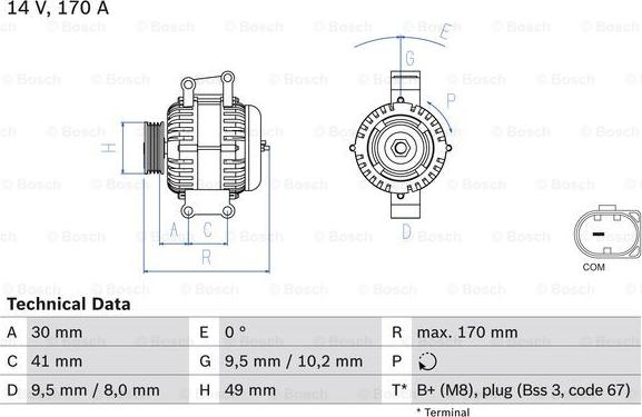 BOSCH 0 986 082 480 - Генератор vvparts.bg