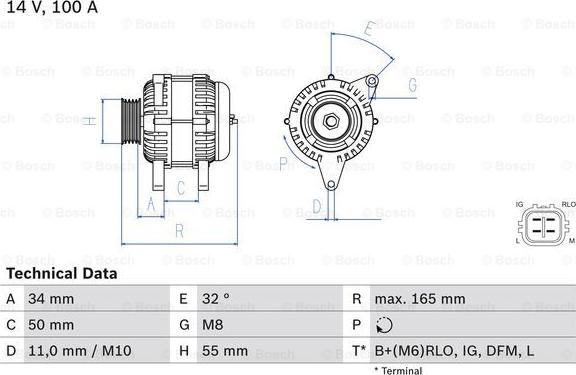 BOSCH 0 986 082 350 - Генератор vvparts.bg