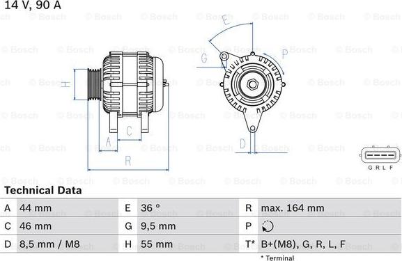 BOSCH 0 986 082 750 - Генератор vvparts.bg