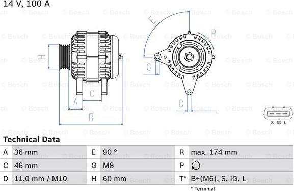 BOSCH 0 986 082 760 - Генератор vvparts.bg