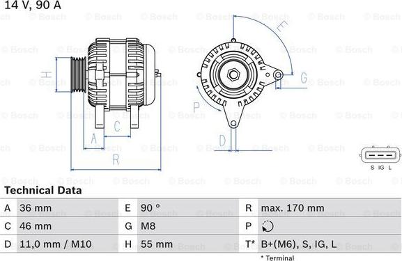 BOSCH 0 986 082 770 - Генератор vvparts.bg