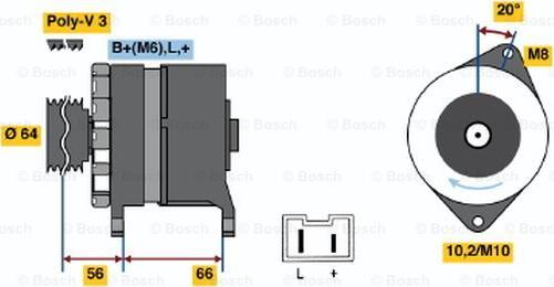 BOSCH 0 986 039 951 - Генератор vvparts.bg