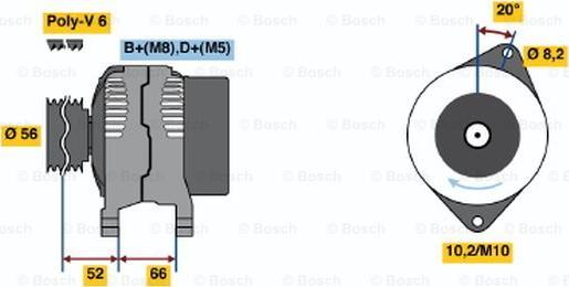 BOSCH 0 986 040 021 - Генератор vvparts.bg