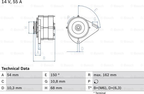 BOSCH 0 986 039 501 - Генератор vvparts.bg