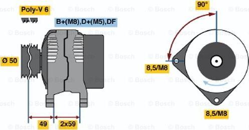 BOSCH 0 986 039 520 - Генератор vvparts.bg