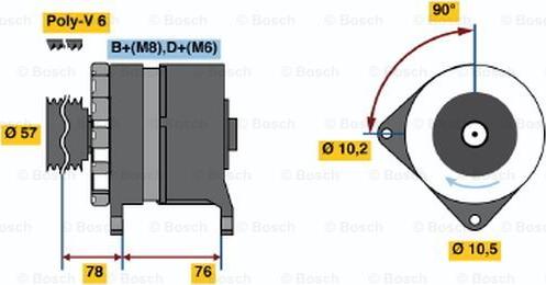 BOSCH 0 986 039 630 - Генератор vvparts.bg