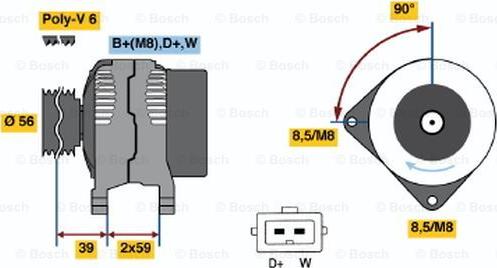 BOSCH 0 986 039 010 - Генератор vvparts.bg