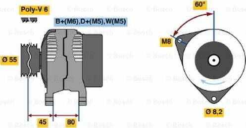 BOSCH 0 986 039 891 - Генератор vvparts.bg