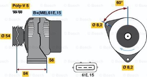 BOSCH 0 986 039 831 - Генератор vvparts.bg