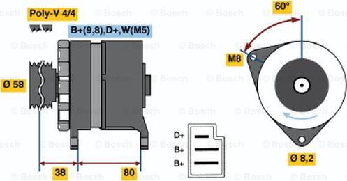 BOSCH 0 986 039 711 - Генератор vvparts.bg