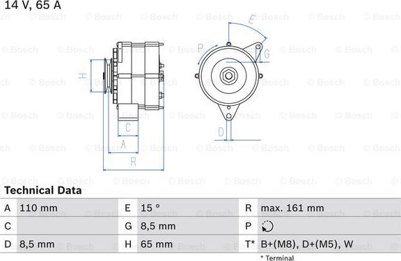 BOSCH 0 986 034 560 - Генератор vvparts.bg