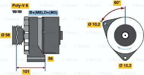 BOSCH 0 986 034 030 - Генератор vvparts.bg