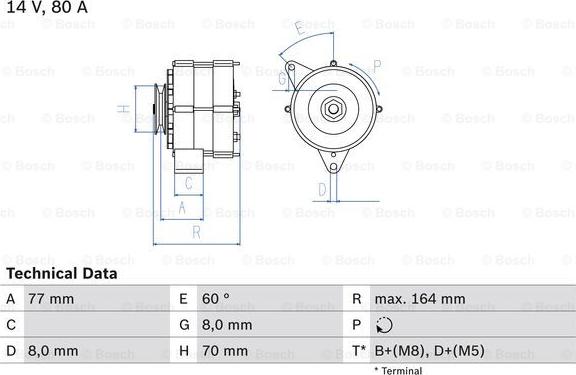 BOSCH 0 986 034 110 - Генератор vvparts.bg