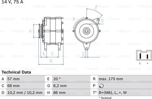 BOSCH 0 986 034 861 - Генератор vvparts.bg