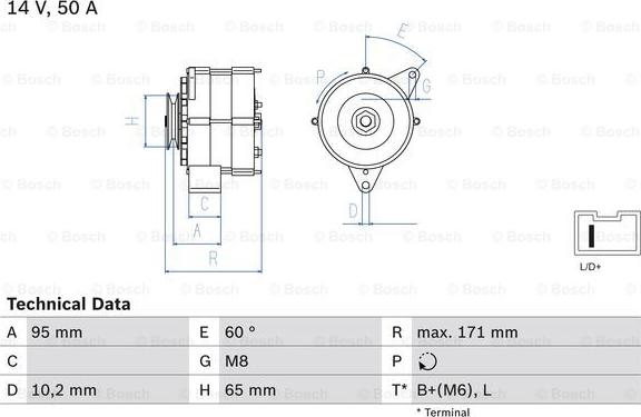 BOSCH 0 986 034 830 - Генератор vvparts.bg