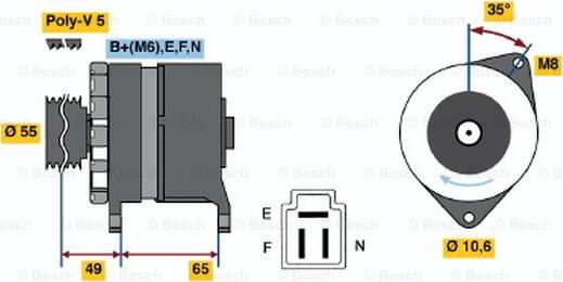 BOSCH 0 986 034 321 - Генератор vvparts.bg