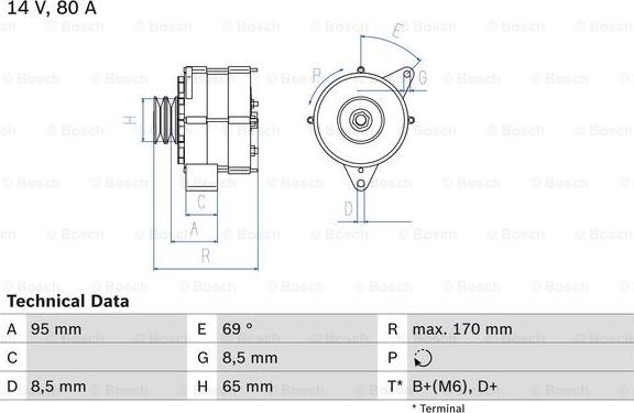 BOSCH 0 986 034 710 - Генератор vvparts.bg