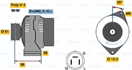 BOSCH 0 986 035 901 - Генератор vvparts.bg