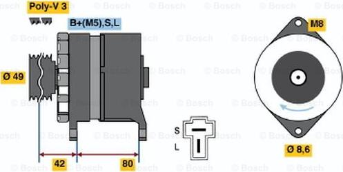 BOSCH 0 986 035 411 - Генератор vvparts.bg