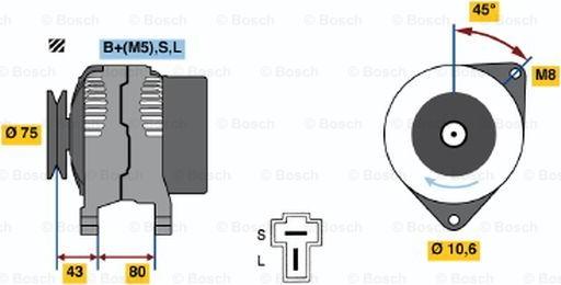 BOSCH 0 986 035 301 - Генератор vvparts.bg