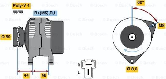 BOSCH 0 986 035 291 - Генератор vvparts.bg