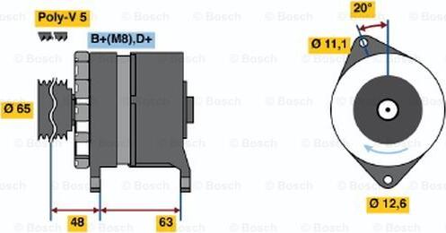 BOSCH 0 986 035 710 - Генератор vvparts.bg